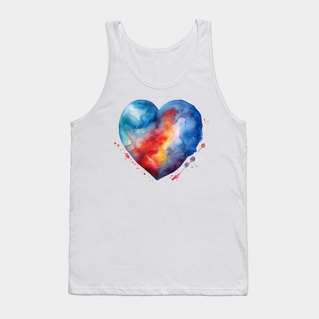 Rainbow Heart Shape #2 Tank Top by SquigglyWiggly